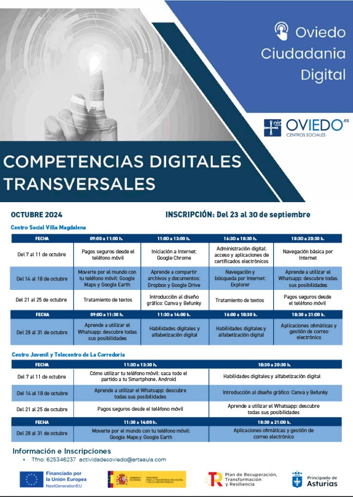 Cursos Competencias Digitales Transversales octubre 2024